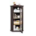 Freestanding Bathroom Cabinet with Glass Door, MDF Board with Painted Finish J983
