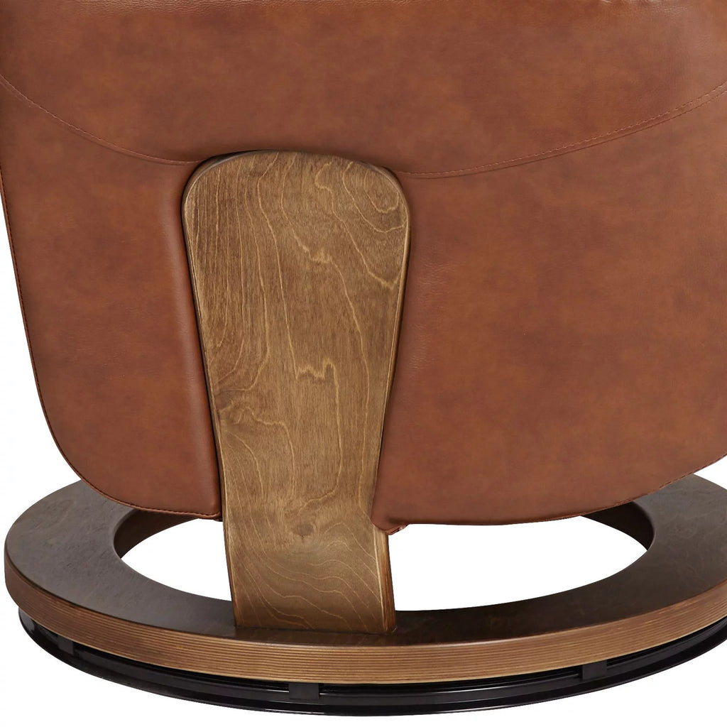 Brown Swivel Faux Leather Recliner Chair X857538