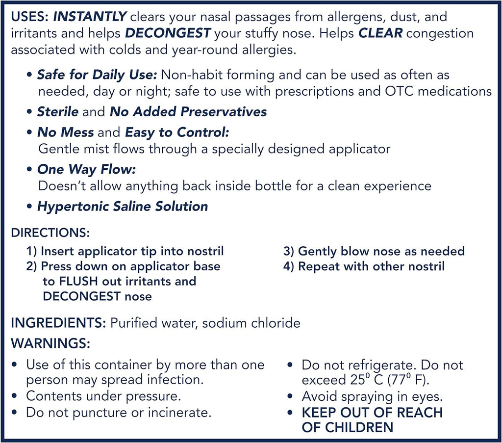 5.0 fl oz x 2 Drug Free Saline Nasal Spray X203