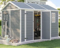 Grey Outdoor Resin Storage Shed with Floor L226431