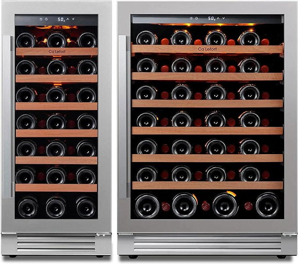 24 inch 54 Bottle Dual Zone Wine Cooler Refrigerator with Stainless Steel frame U540270