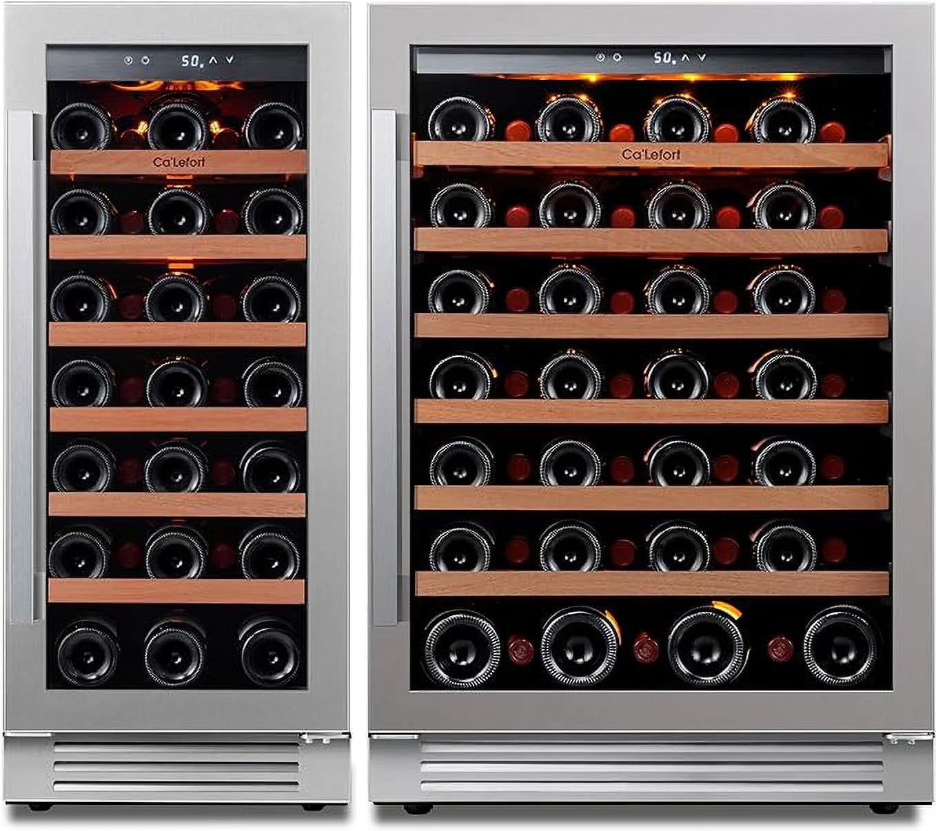 24 inch 54 Bottle Dual Zone Wine Cooler Refrigerator with Stainless Steel frame U540270