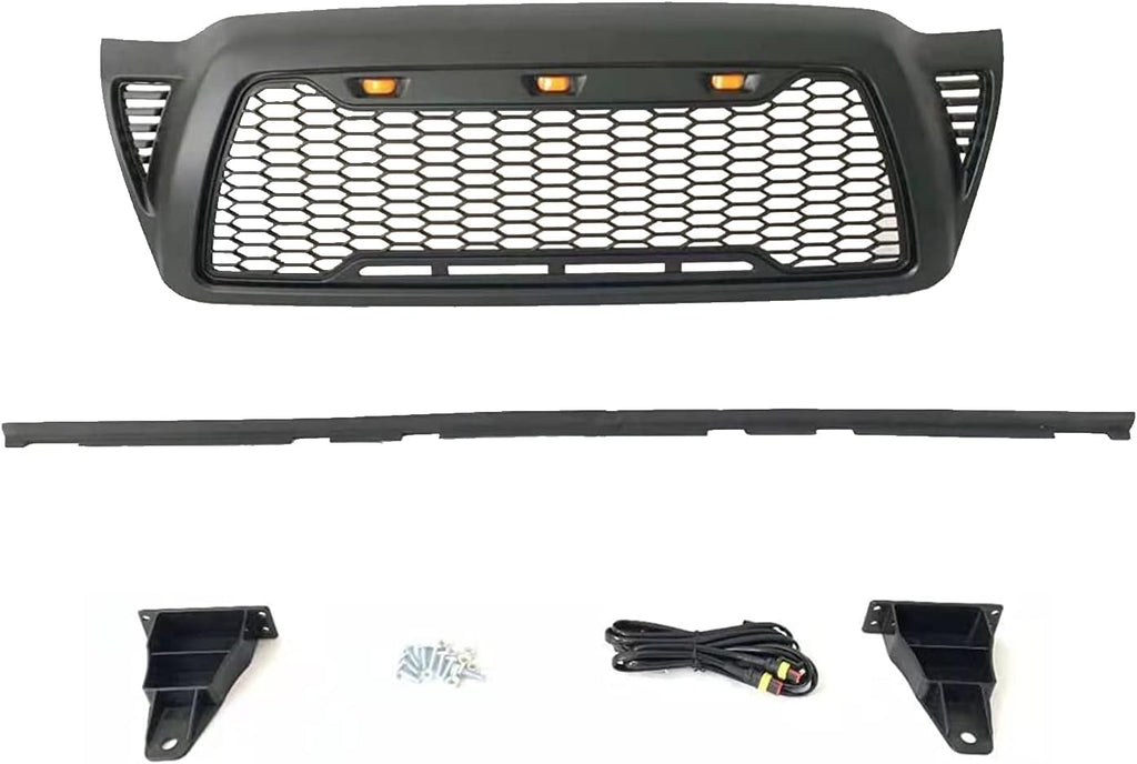 Matte Black Mesh Grille with 3 LED lights Y78796