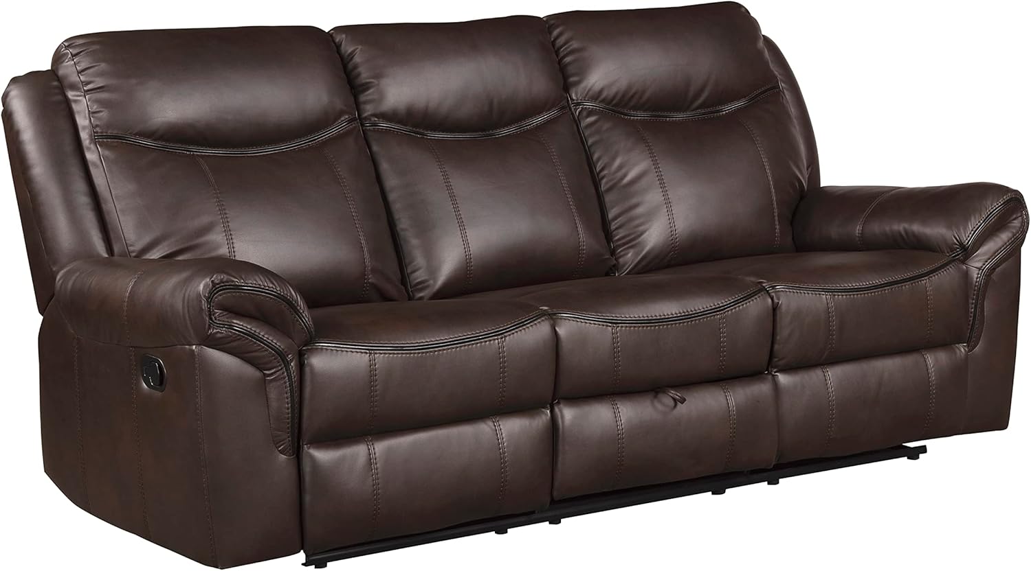 3-Piece Dark Brown Manual Reclining Sofa Set S218