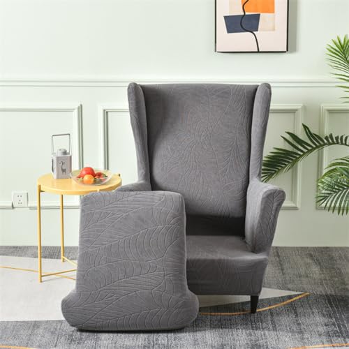 Waterproof Stretch Wingback Chair Slipcovers 2 Pieces D649162
