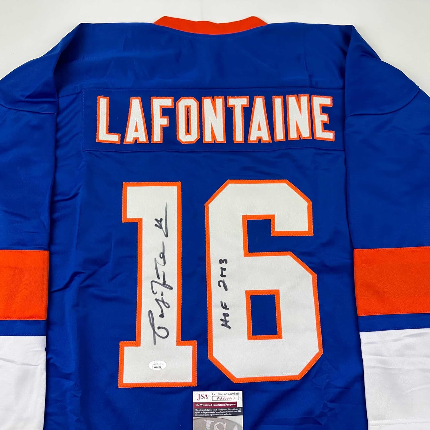 Autographed Blue Hockey Jersey J9642