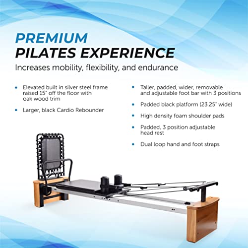 Chrome Black Padded Pilates Reformer with Cardio Rebounder V6065