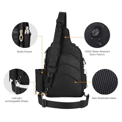 Lightweight Sling Fishing Tackle Bag with Rod & Gear Holder H1699