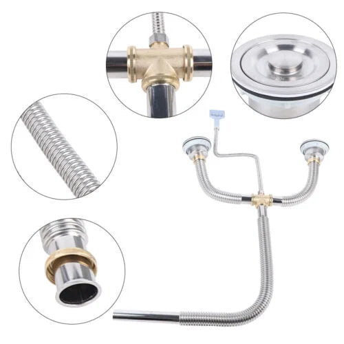 Silver Flexible Double Bowl Drain Hose E864440