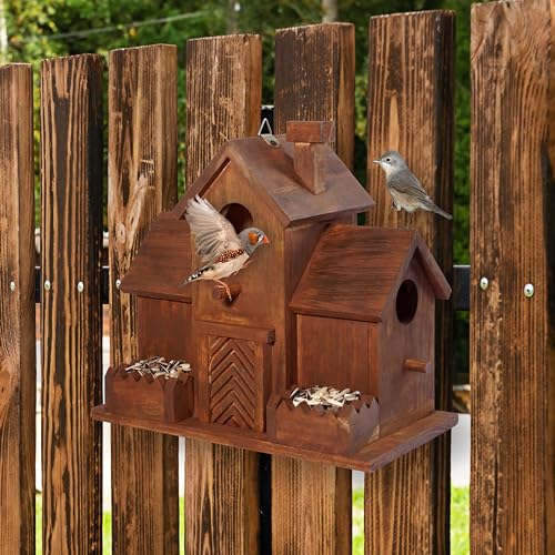 3 Hole Bird House with Bird Feeder R45706