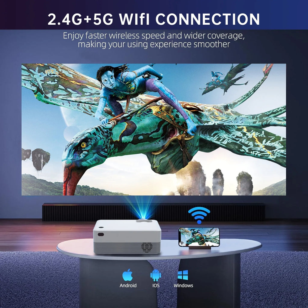 5G WIFI Bluetooth Mini Projector with Native 1080p Support 4k resolution Z51337