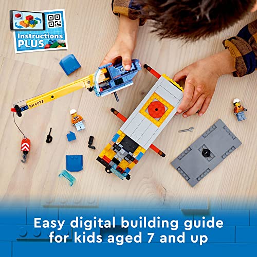 Mobile Crane Truck Toy Building Set with 2 Minifigures T3809
