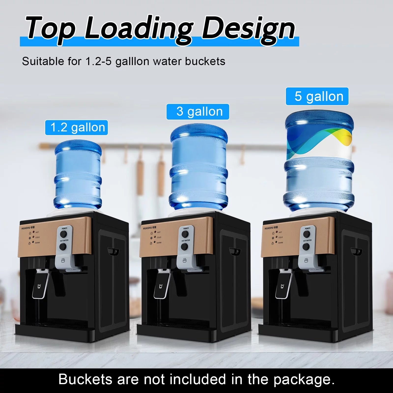 Countertop Water Cooler Dispenser Top Loading Electric Hot and Cold Water Machine W19804