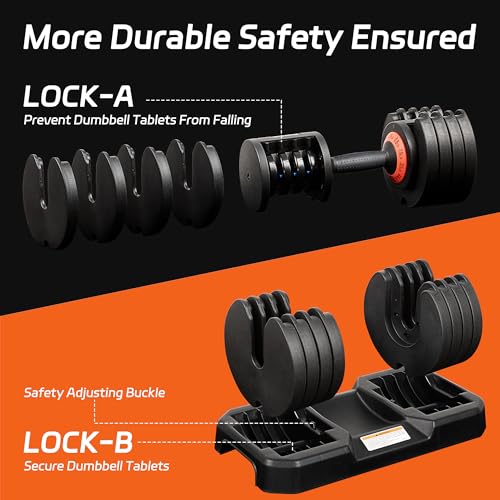 55LB Adjustable Dumbbell Set with Tray Q591377
