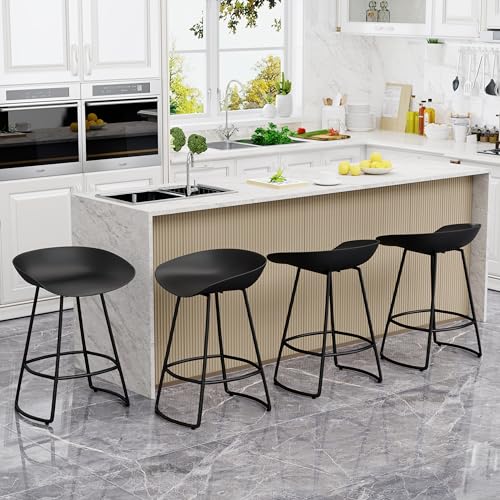 White 30" Bar Height Swivel Barstools Set of 4 T8089