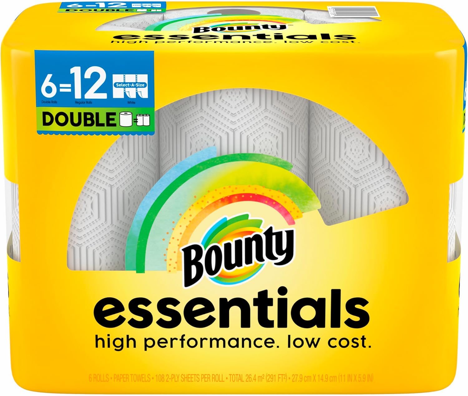 6 Double Rolls White Paper Towels V6299