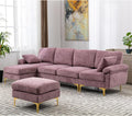 Purple Polyester U-Shape Sectional Sofa Y781594