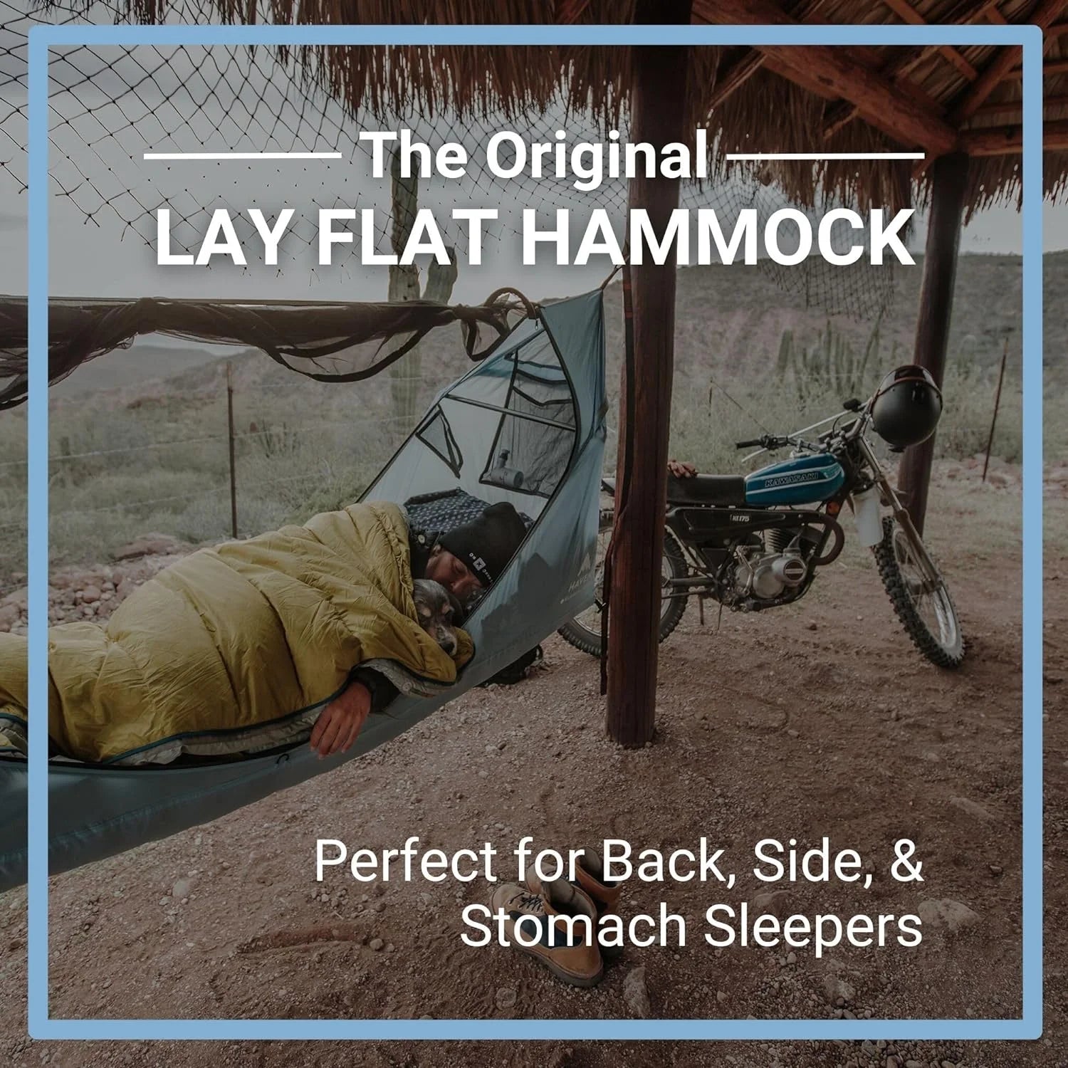 80"x30" Forest Green Lay Flat Hammock Tent with Mosquito Net and Insulated Pad G9513