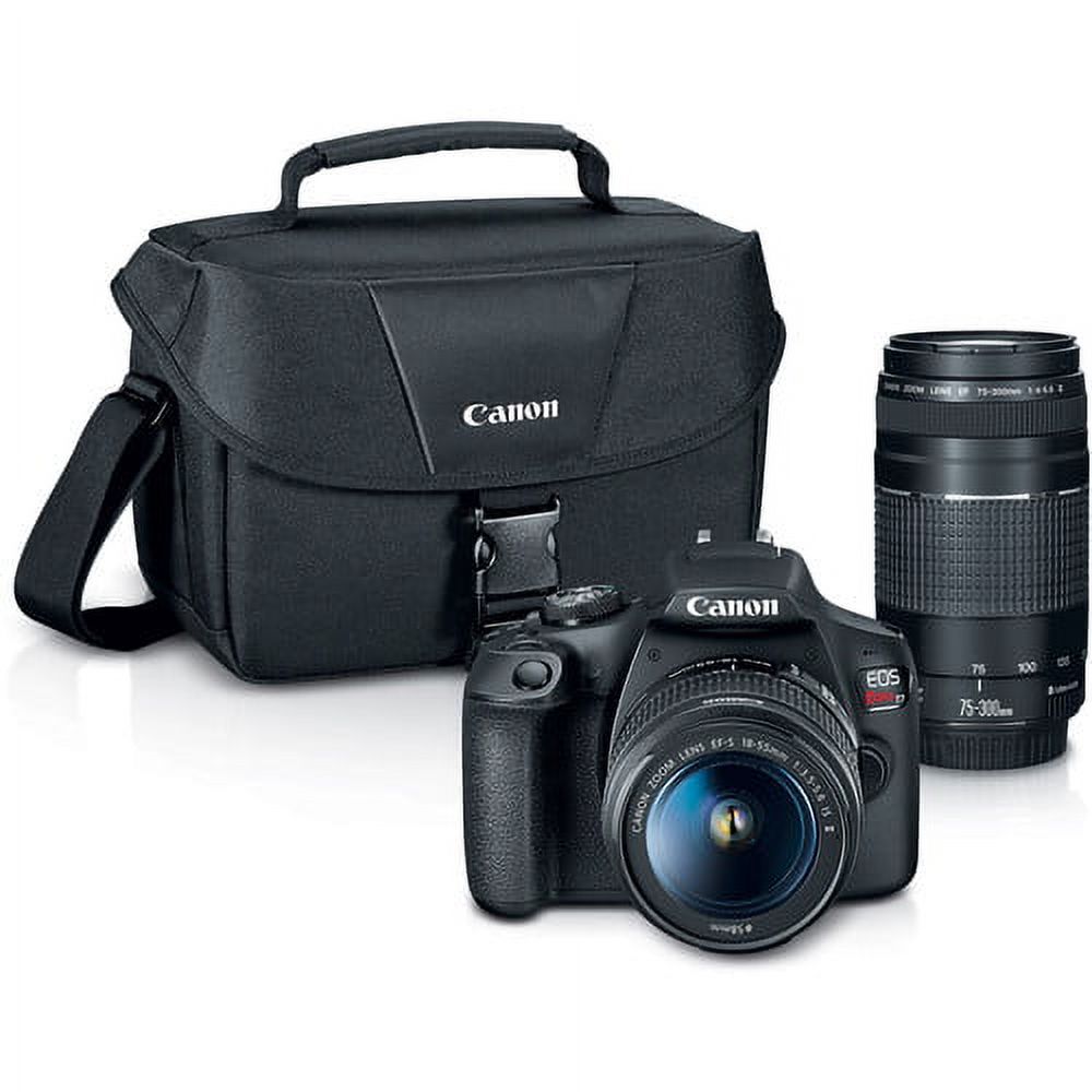 Digital SLR Camera with 24.1MP APS-C CMOS Sensor and 18-55mm f/3.5-5.6 IS II Lens (Black) + 75-300mm f/4-5.6 III Lens J617