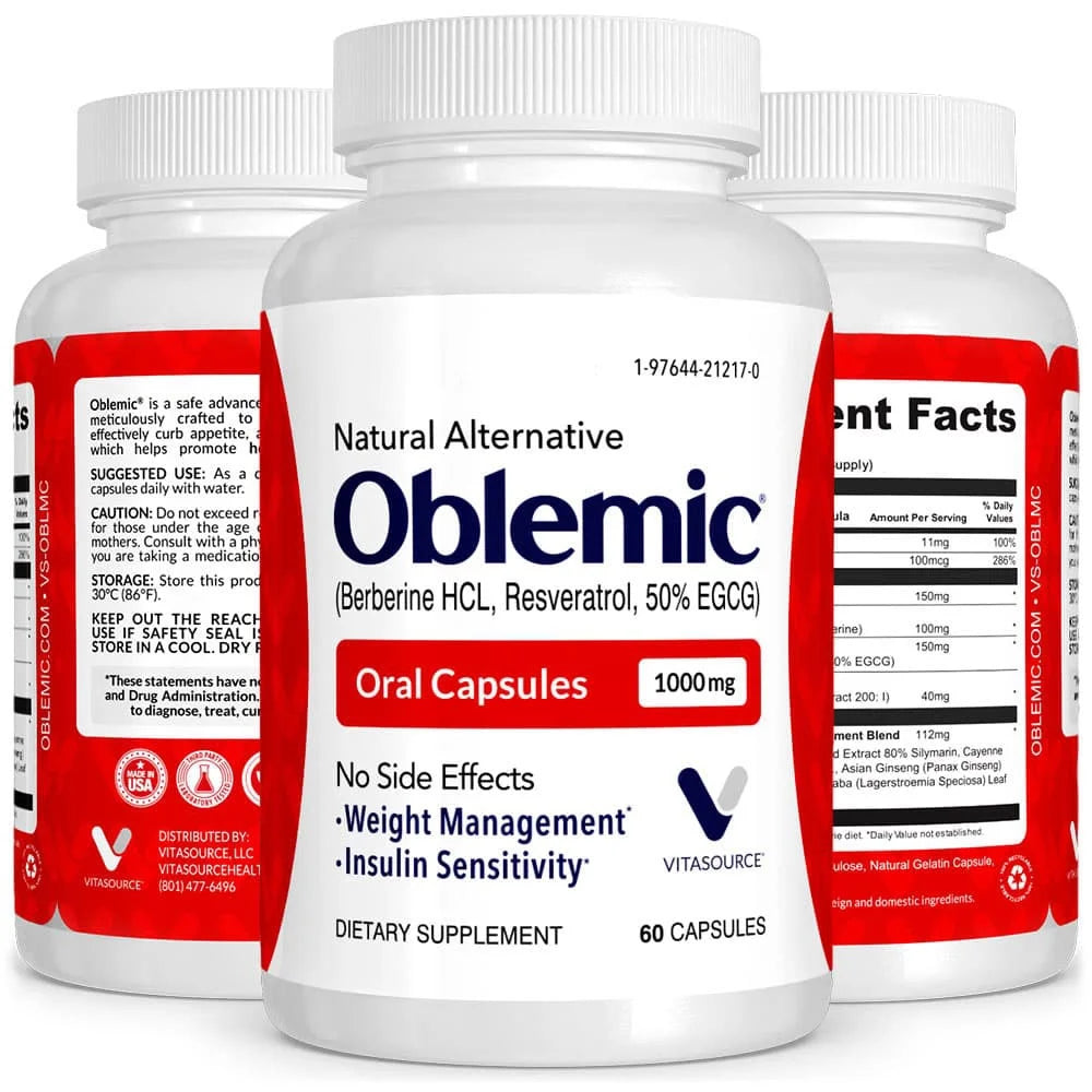 Natural Oral Capsules, Plant Based Blend, Berberine, 1000mg, 60 Capsules Q475914