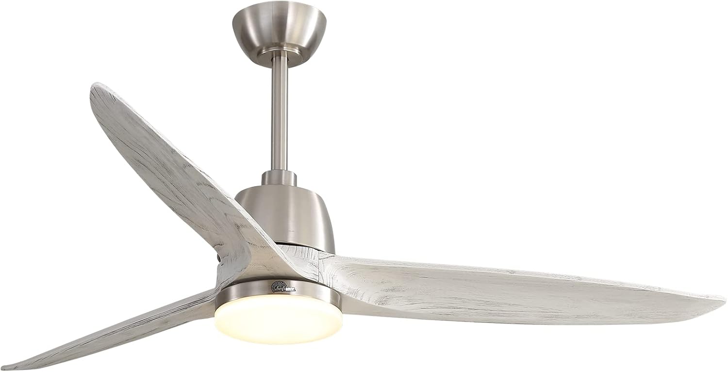 60 Inches Ceiling Fan With Lights 3 Carved Wood Fan Blade Remote Control D958796