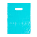Teal Blue Plastic Shopping Bags with Die Cut Handles Lightweight 9x12 Pack of 1,000 S253