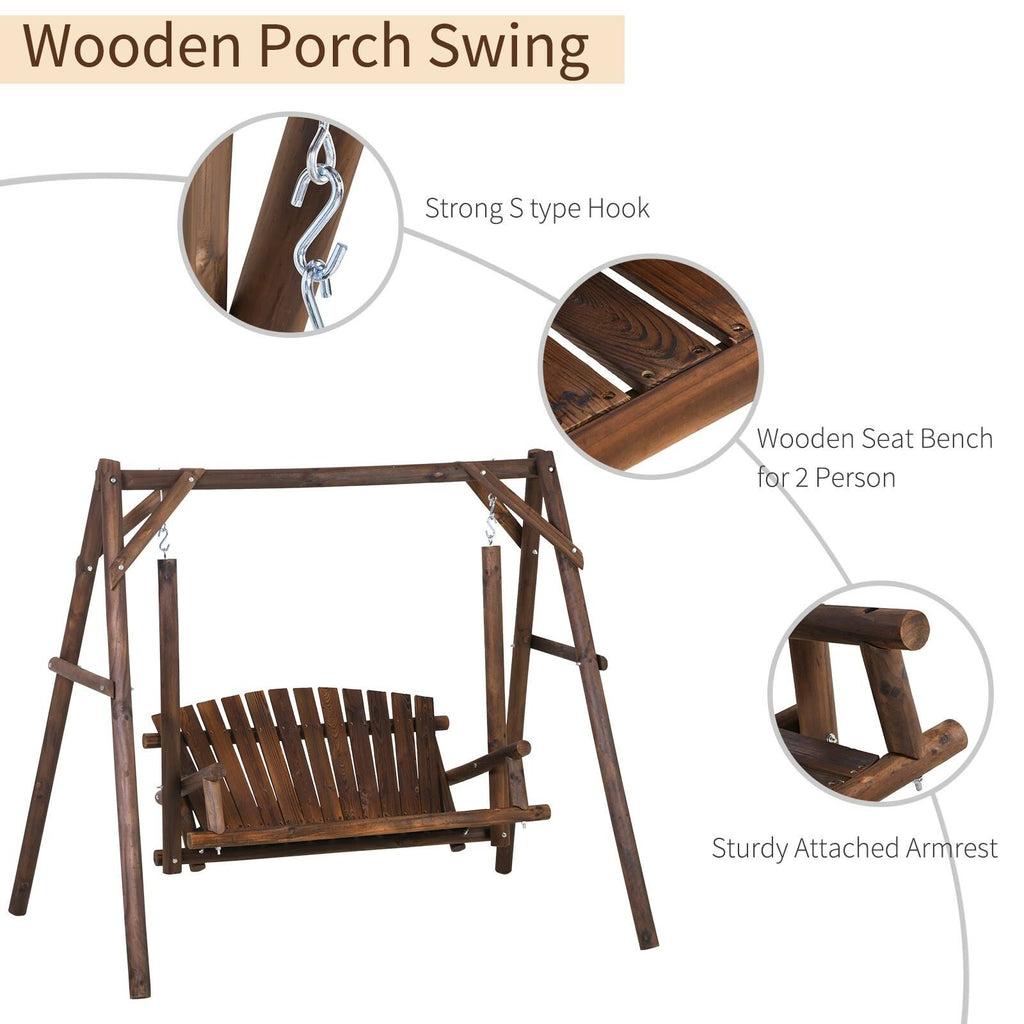 6.5 ft Outdoor Solid Wood Garden Swing B1827