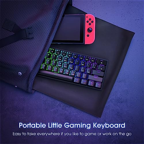 Black 61 Keys Wired Mechanical Gaming Keyboard with Blue Switches O713