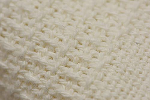 100% Cotton Thermal Blanket (74x100 in, White) X51300