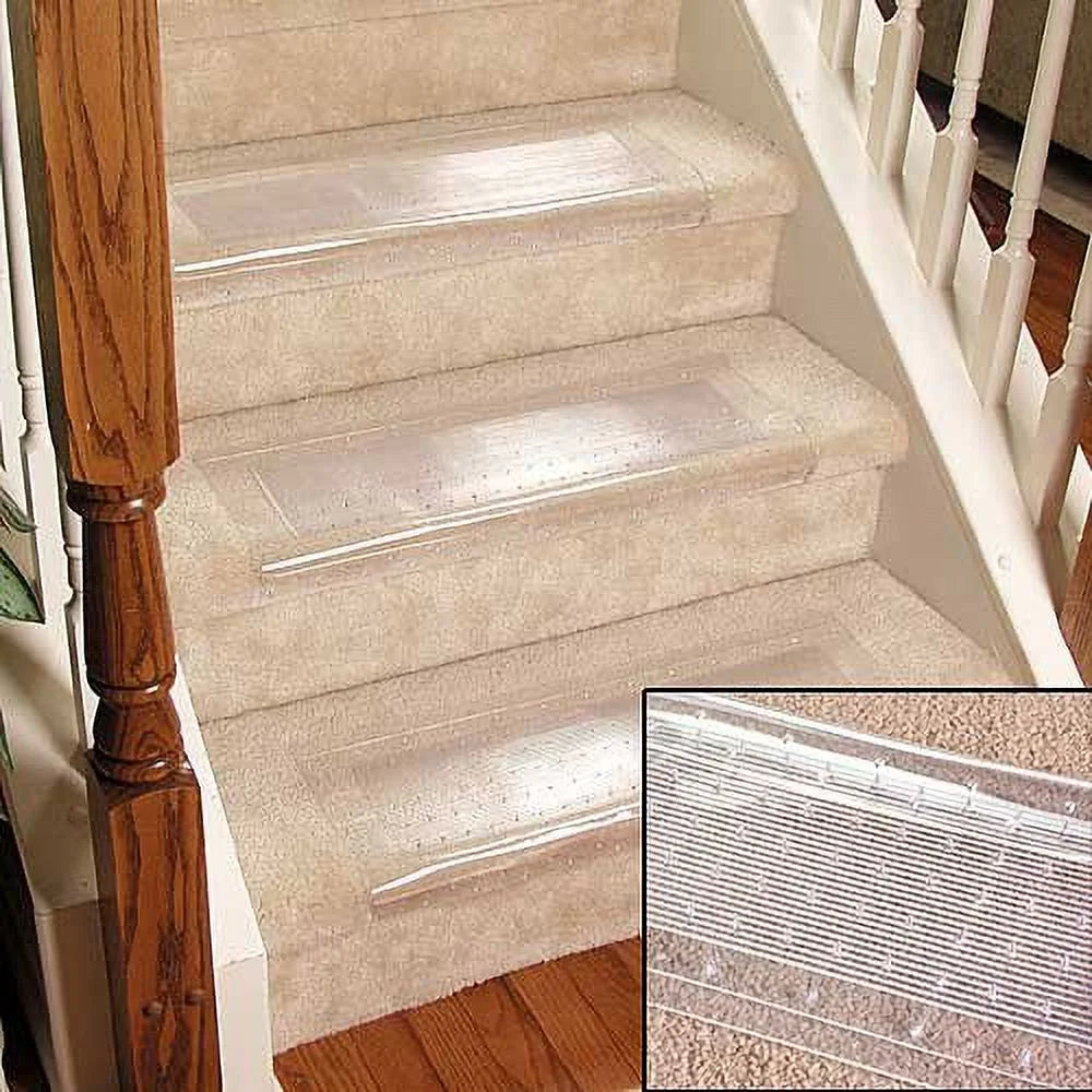 Set of 2 Clear Stair Treads Carpet Protectors C784