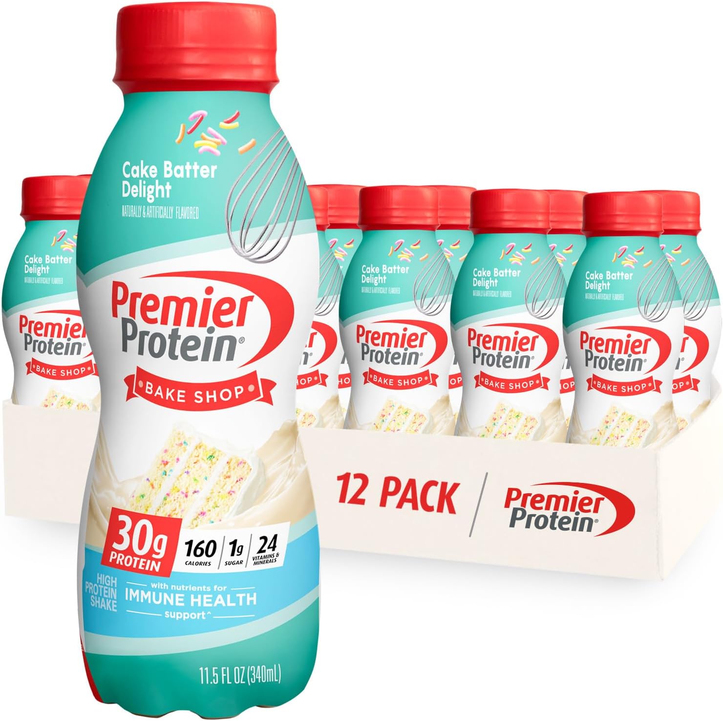 12 Pack Premier Protein Shake Salted Caramel Popcorn and Cake Batter W366