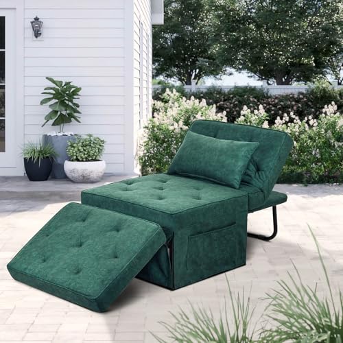 Light Blue 36" W Convertible Ottoman Bed Sleeper L933