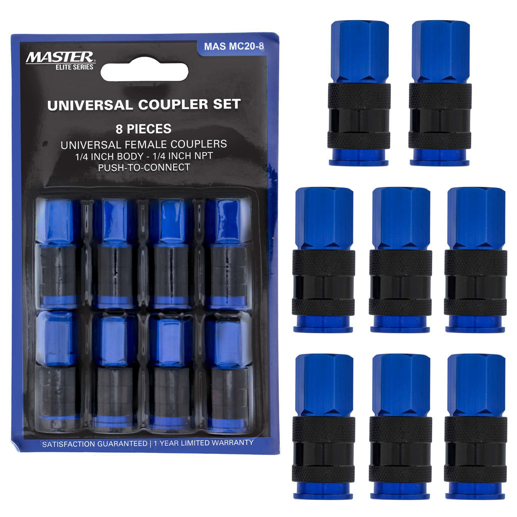8 Piece Universal Air Hose Quick Push Connect Coupler Set with 1/4" NPT Female Threads G265