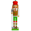 Red and Green Wooden Golf Player Nutcracker 15" E88379