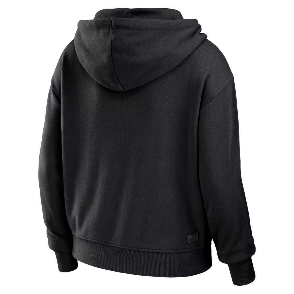 Black/White New Orleans Saints Crop Full-Zip Hoodie R771