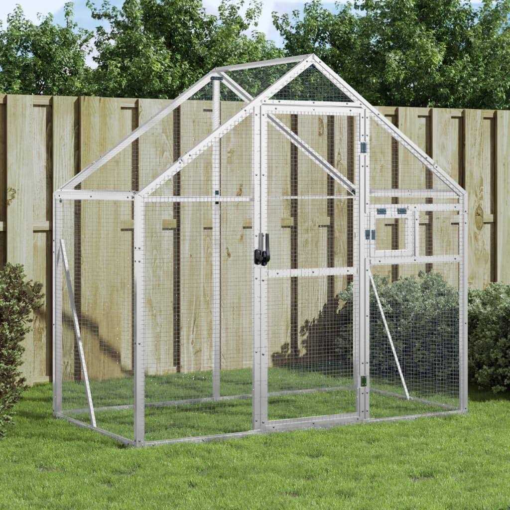 Silver 179x100x185 cm Aluminium Pet Supplies F29479