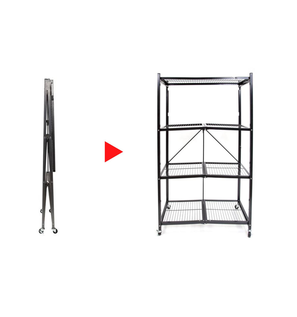Large 4-Tier Heavy-Duty Rack with Casters Red B405