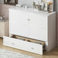 White Queen Cabinet Bed with Tri-fold Mattress Z11196