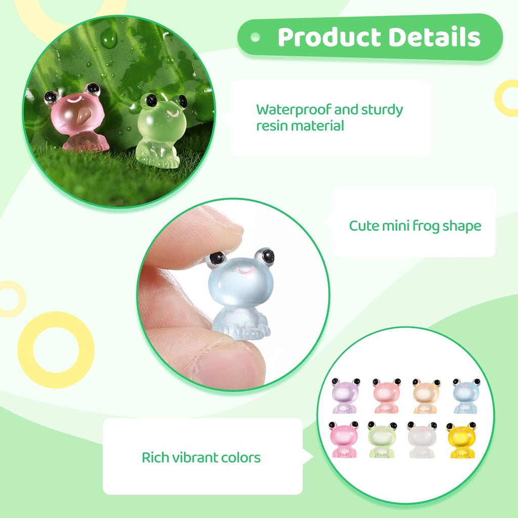 200 Pack Mini Glow in The Dark Resin Frogs Figurines V92981