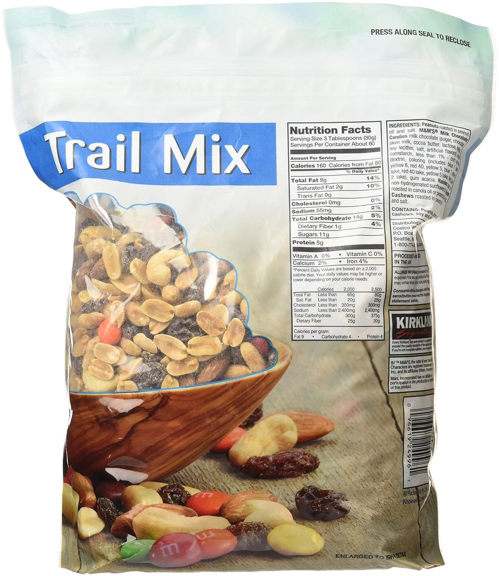 4 Pound Trail Mix with Peanuts, M and M Candies, Raisins, Almonds and Cashews F7237