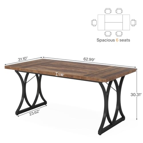 Brown Black Rectangle Dining Table C417628