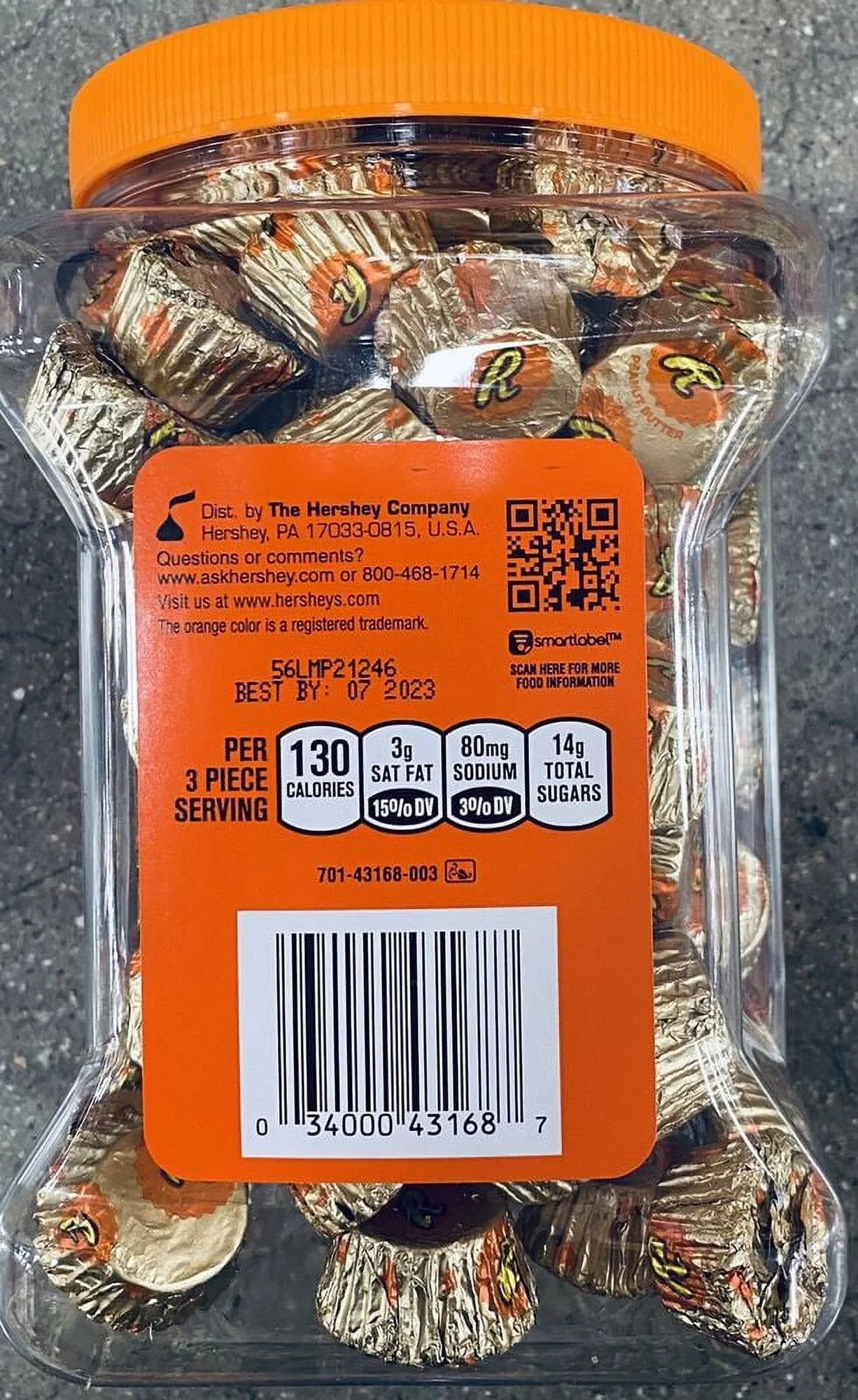 2 Packs Reese's Miniatures Milk Chocolate Peanut Butter Cups 38 Oz Each Tub U828
