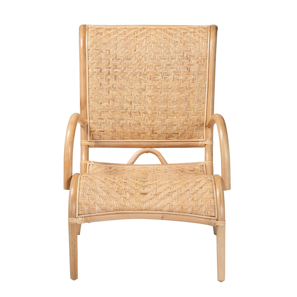 Natural Brown Rattan Lounge Chair D350234