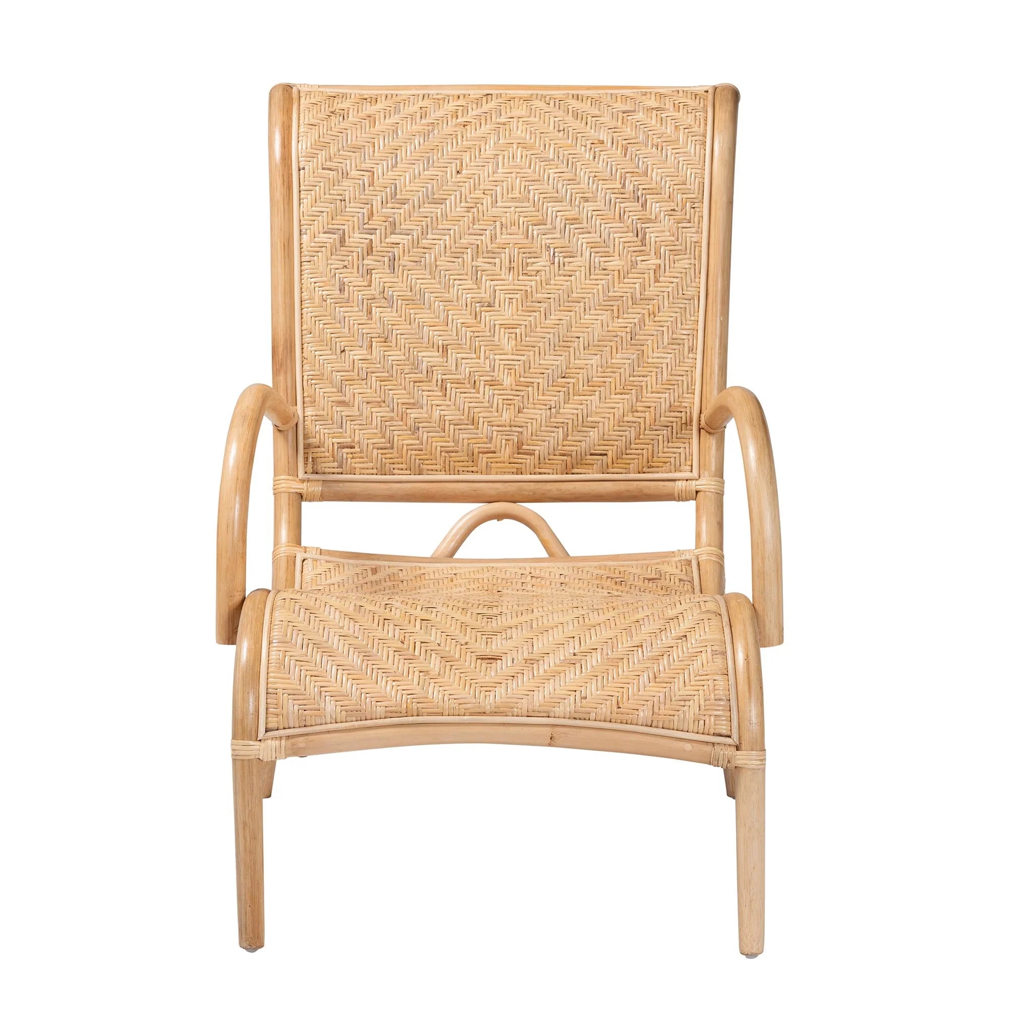 Natural Brown Rattan Lounge Chair D350234
