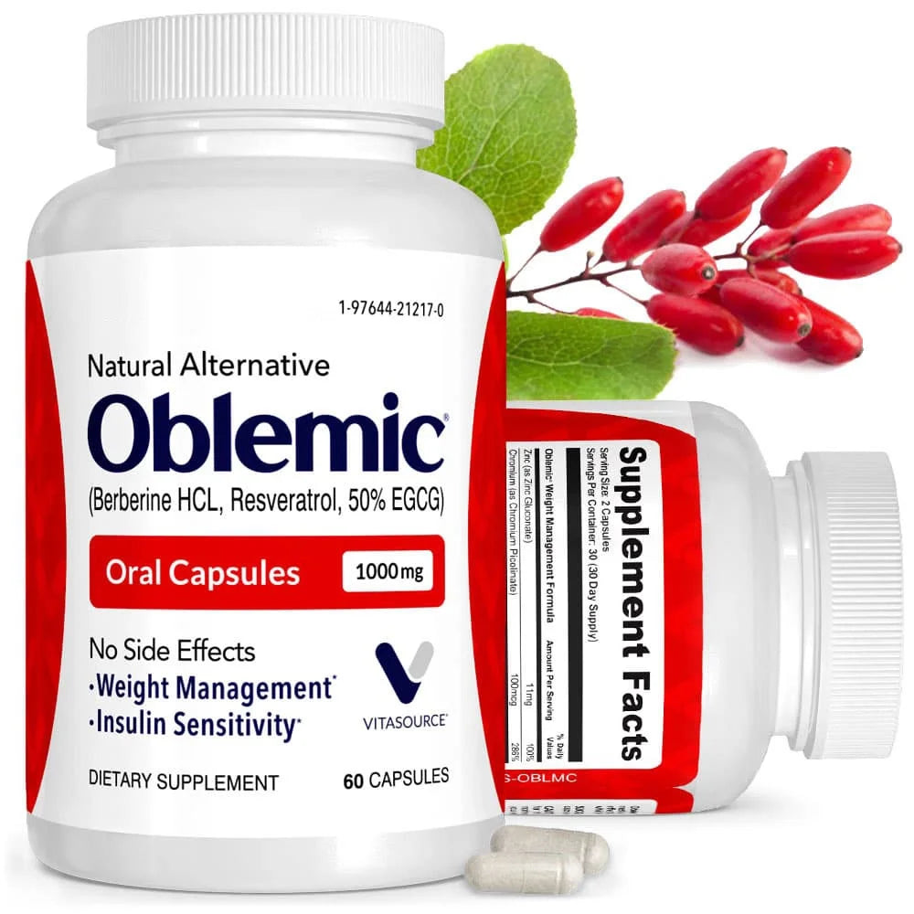 Natural Oral Capsules, Plant Based Blend, Berberine, 1000mg, 60 Capsules Q475914