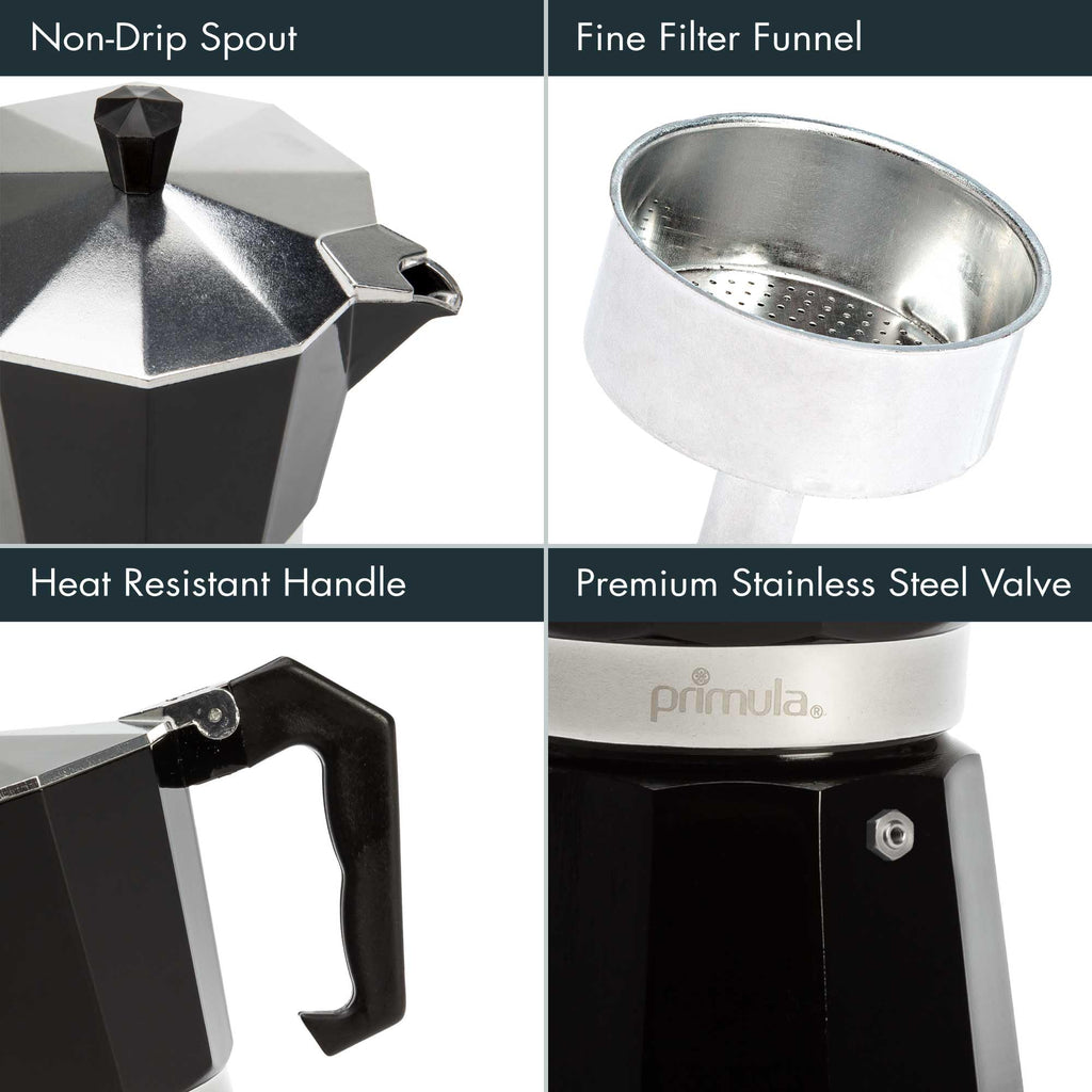 Black 6 Cup Stovetop Espresso Coffee Maker L9813