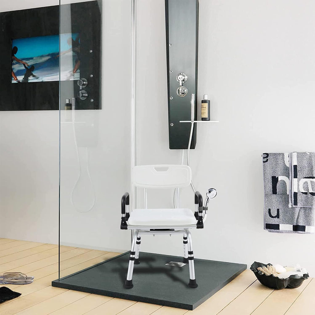Swivel Shower Chair with Arms and Back Adjustable Bath Chair N722389