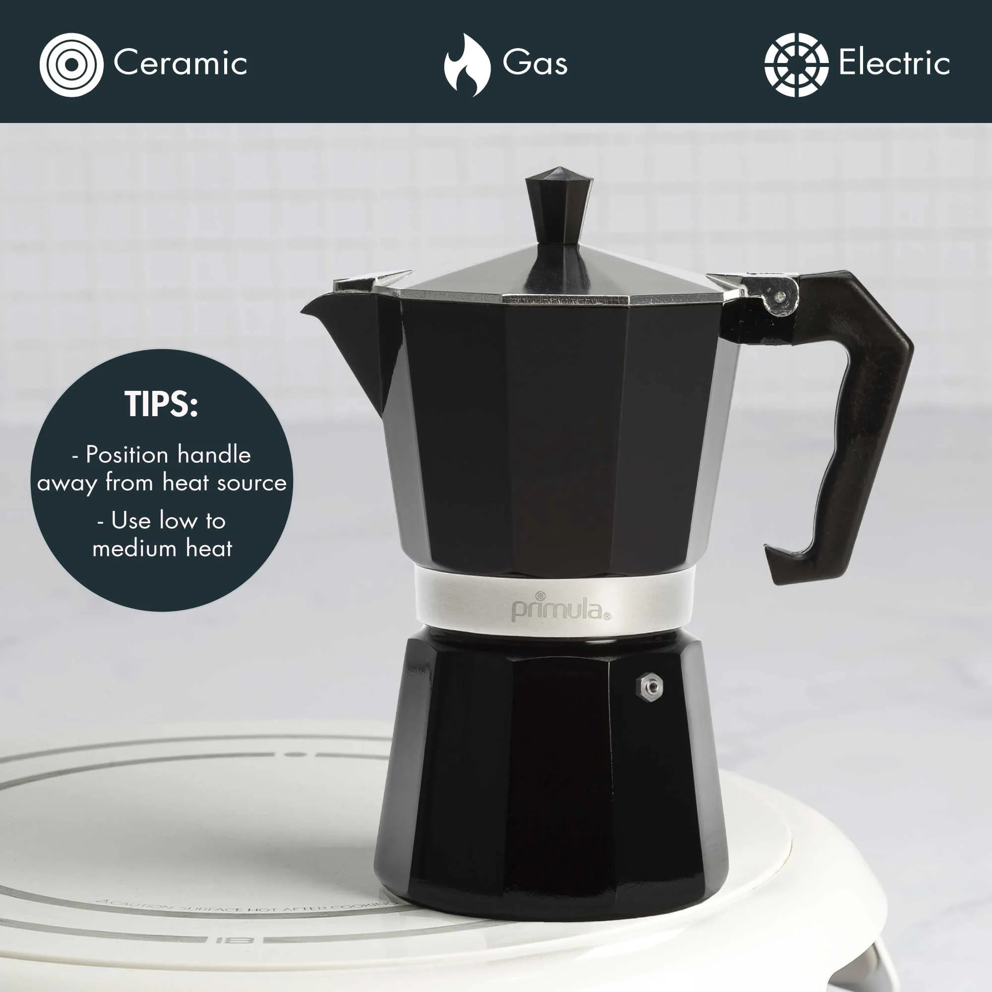 Black 6 Cup Stovetop Espresso Coffee Maker L9813