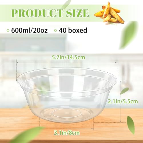 70 Pack 14oz Clear Plastic Bowls H3465