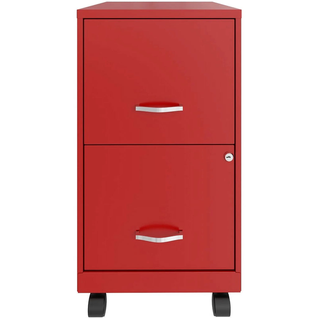 Red 2 Drawer Metal Mobile File Cabinet V415806